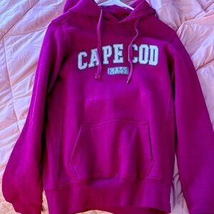 This is a hot pink Cape Cod sweatshirt